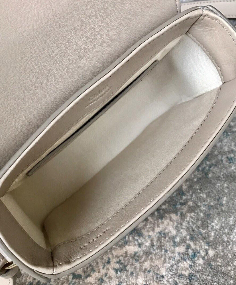 Chloe Mini C Bag Handbag Leather Cream